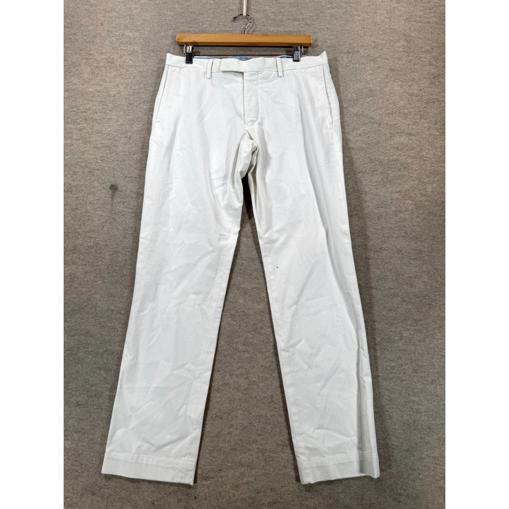 Polo Ralph Lauren Slim Fit Chino Pants Mens 32x30 White Cotton Stretch Casual